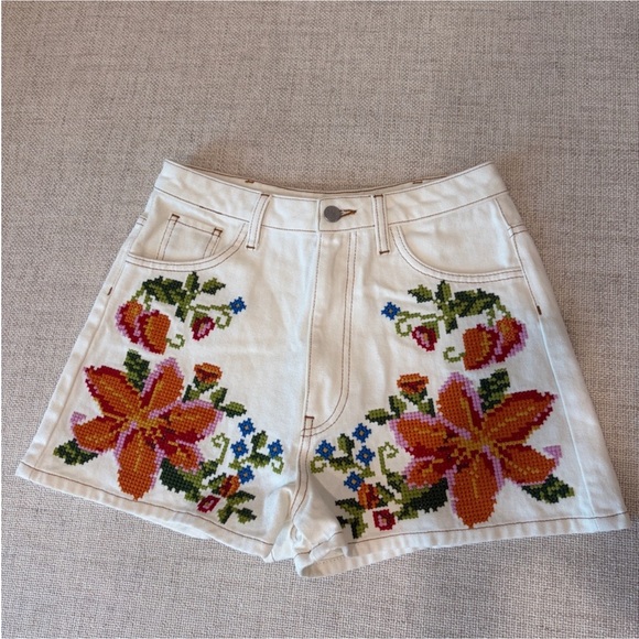 Farm Rio: Floral Embroidered Shorts - Picture 12 of 13